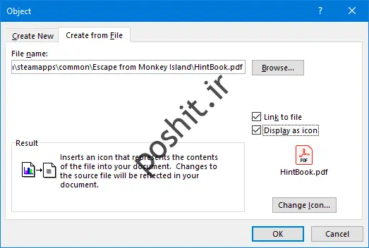 pdf را در word وارد کنید