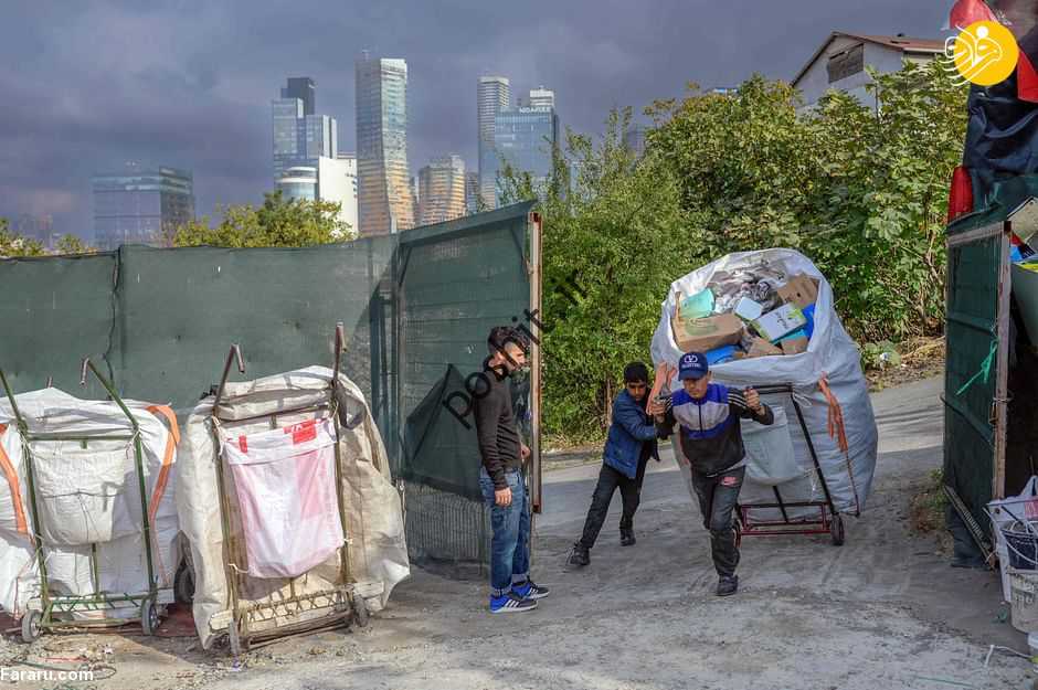 (فیلم) زباله ریختن پناهجویان در استانبول